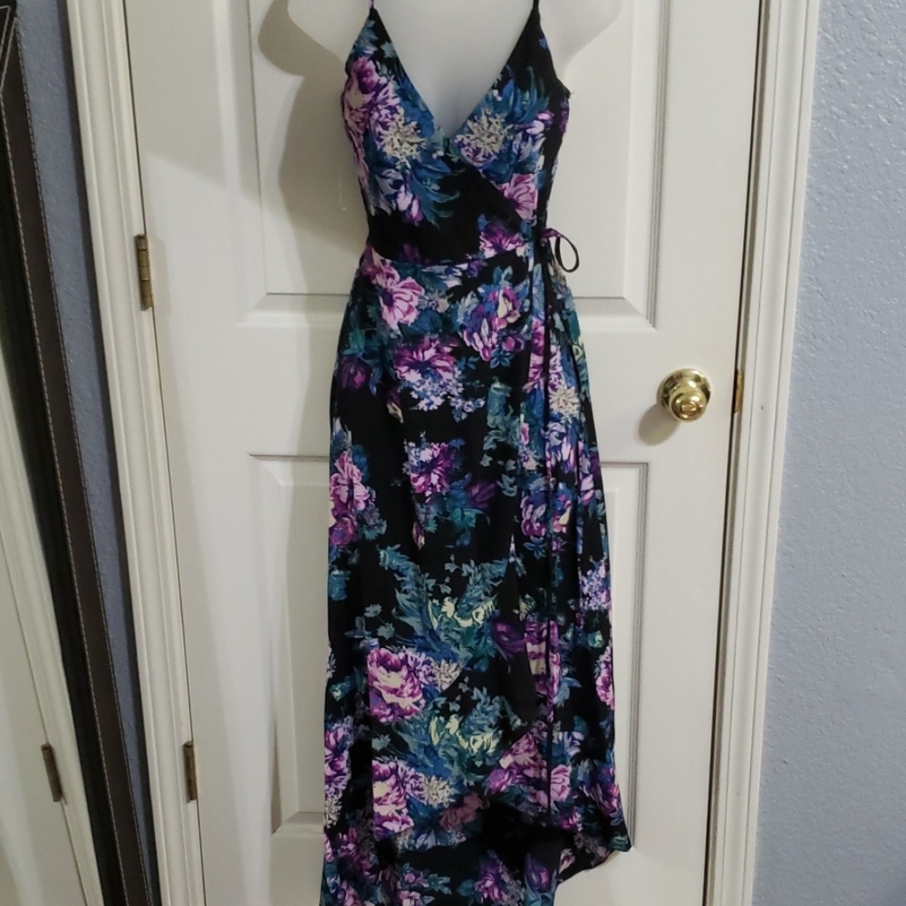 Floral wrap maxi dress